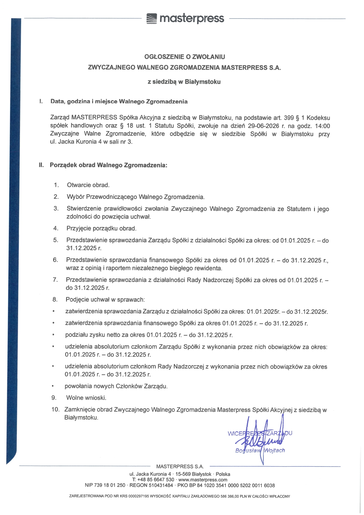Ogloszenie o zwolaniu WZ